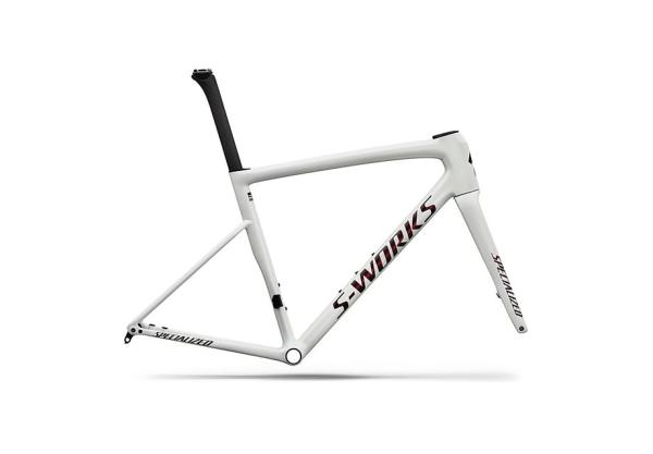 Specialized S-Works Tarmac SL8 Frameset - FACT 12r Carbon GLOSS METALLIC WHITE SILVER / PEARL / BLACK 61