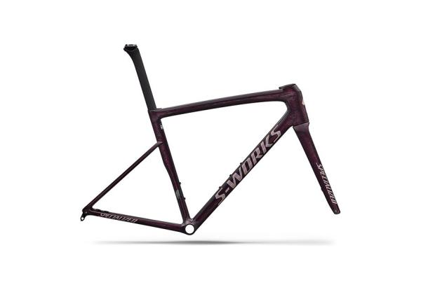 Specialized S-Works Tarmac SL8 Frameset - FACT 12r Carbon GLOSS CARBON / BORDEAUX METALLIC + NEBULA DIRECTIONAL BRUSH / PEARL OVER WHITE 61