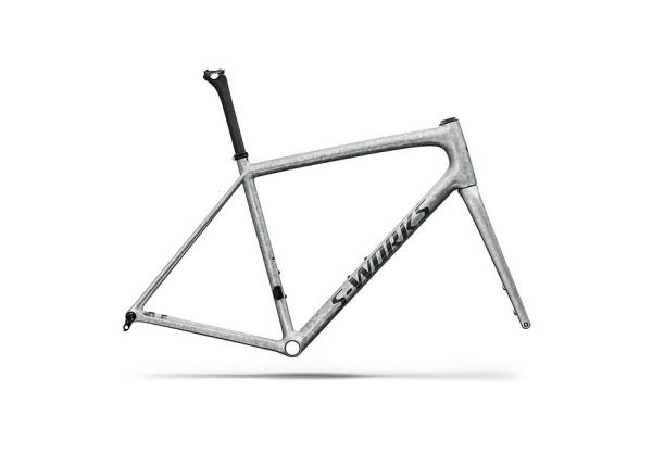 Specialized S-Works Aethos 2 Frameset - FACT 12r Carbon GLOSS SILVER BLURRED IMPASTO / BLACK PEARL 52