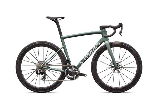 Specialized S-Works Tarmac SL8 - SRAM RED AXS GLOSS PREMIUM FJORD METALLIC / WHITE METALLIC SILVER 61